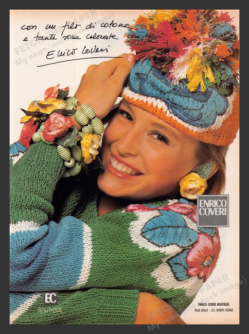 1988 Enrico Coveri Boutique Palm Beach FL Clothing Print Advertisement Ad