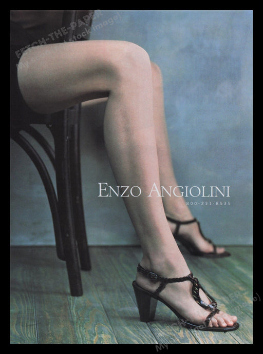 Enzo Angiolini 1990s Print Advertisement Ad 1998 Long Legs Shoes Fetch the Paper!