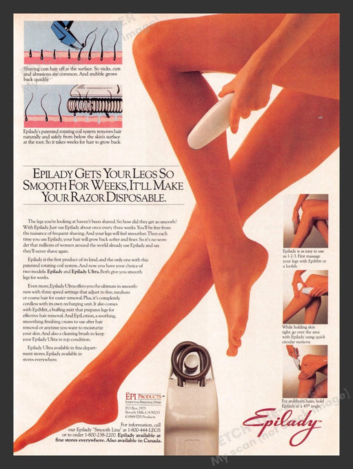1989 Epilady Smook Sexy Legs Print Advertisement Ad