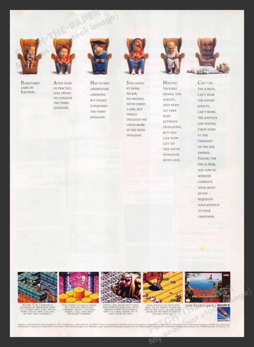 1994 Equinox Playing from childhood to death Video Game Print Advertisement