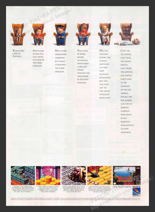 1994 Equinox Playing from childhood to death Video Game Print Advertisement