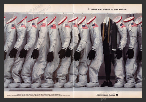 Ermenegildo Zegna Astronaut Suits 1990s Print Advertisement (2 pages) 1996 Fetch the Paper!