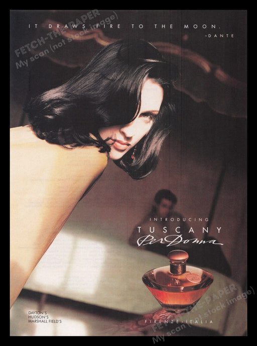 Estee Lauder Tuscany per Donna 1990s Print Advertisement Ad 1993 Perfume Fetch the Paper!