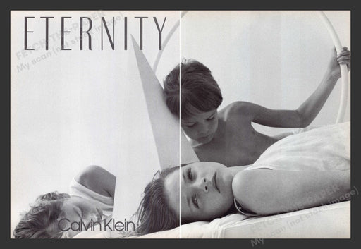 1990 Eternity by Calvin Klein Kids with Hoop Print Advertisement (2 Pages)