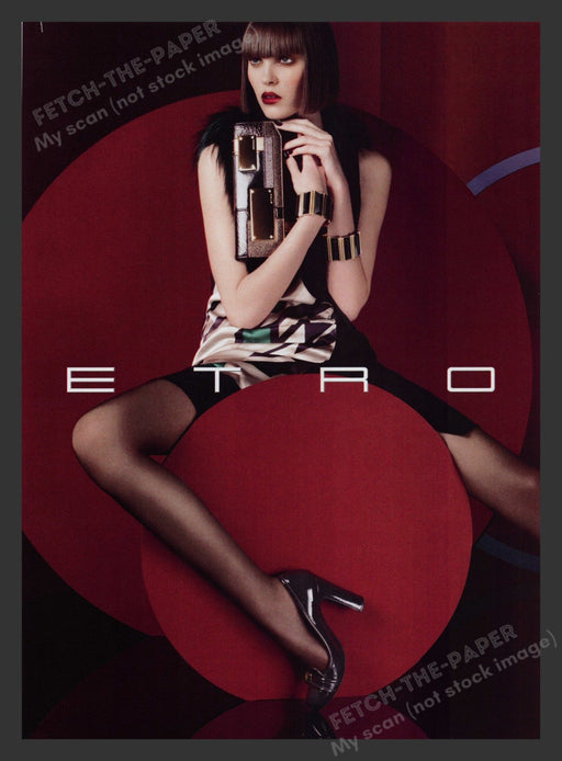 Etro 2000s Print Advertisement 2007 Shoes Legs Hosiery Modern Model Fetch the Paper!