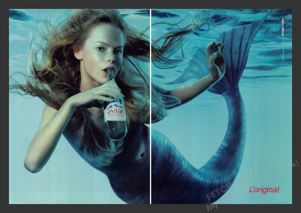 2000 Evian Mermaid Print Advertisement (2 Pages)