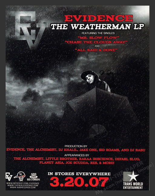 2007 Evidence (Dilated Peoples) The Weatherman LP Music Print Advertisement Ad.