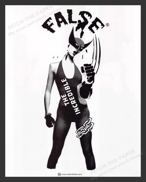2007 False Clothing "The Incredible" Fishnet Hosiery Print Advertisement Ad.