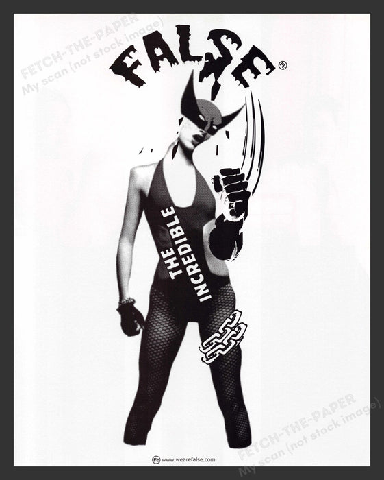 2007 False Clothing "The Incredible" Fishnet Hosiery Print Advertisement Ad.