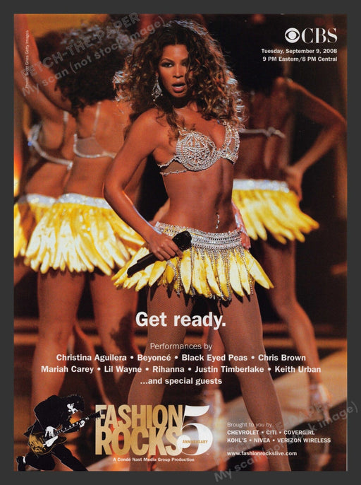 Fashion Rocks 5th Anniversary 2000s Print Advertisement 2008 Beyonce Fetch the Paper!
