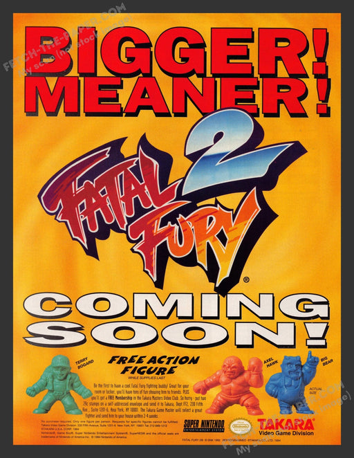 1994 Print Advertisement Fatal Fury 2 Mini Action Figures Video Game Ad.