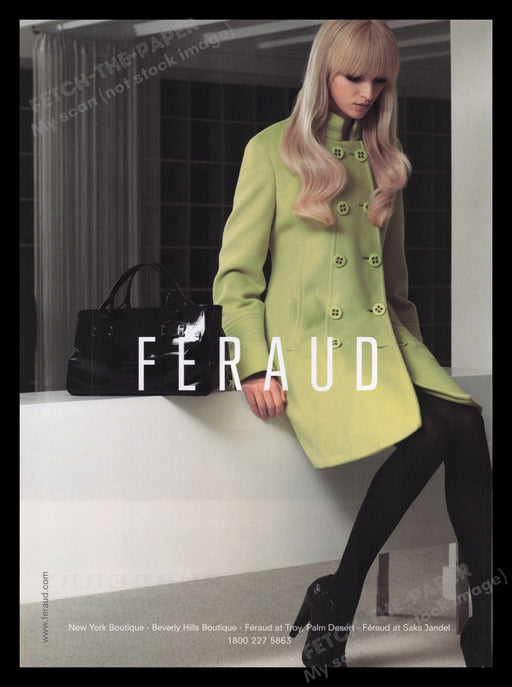 Feraud Clothing 2000s Print Advertisement Ad 2007 Handbag Coat Legs Tights Fetch the Paper!