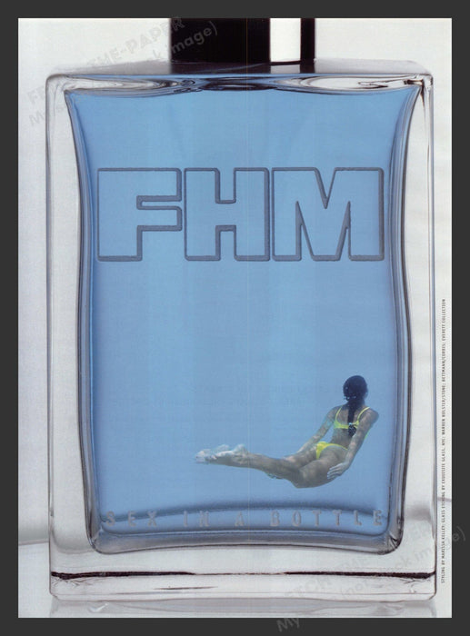 2001 FHM Fragrance Sex in a Bottle Print Advertisement Ad.