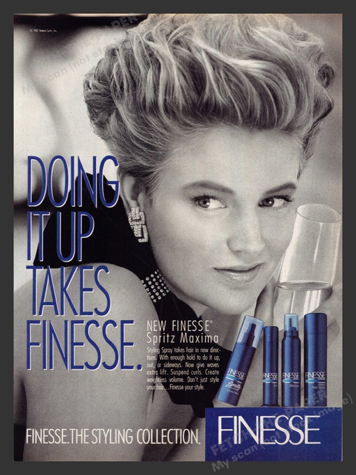 1988 Finesse Spritz Maxima Hair Products Print Advertisement Ad