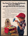 1982 Print Advertisement Fisher Price Woodtop Workbench Toy Bearded Collie Dog.