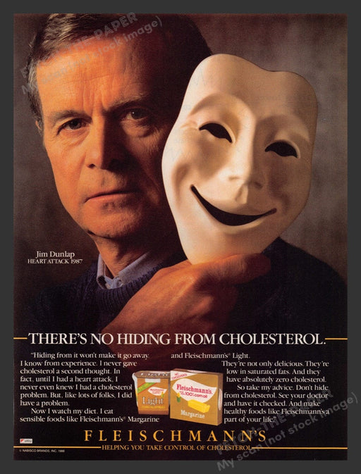 1989 Fleischmann's Margarine Jim Dunlap Print Advertisement Ad