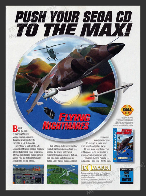 1994 Flying Nightmares Video Game Print Advertisement