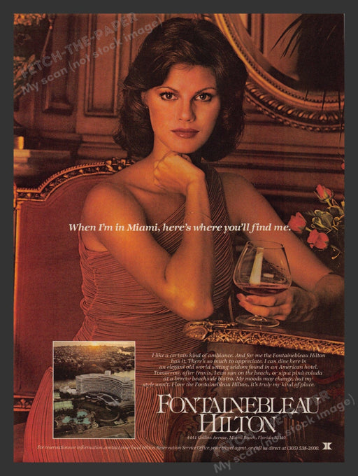 Fontainebleau Hilton Hotel Miami Beach Florida 1980s Print Advertisement 1980 Fetch the Paper!