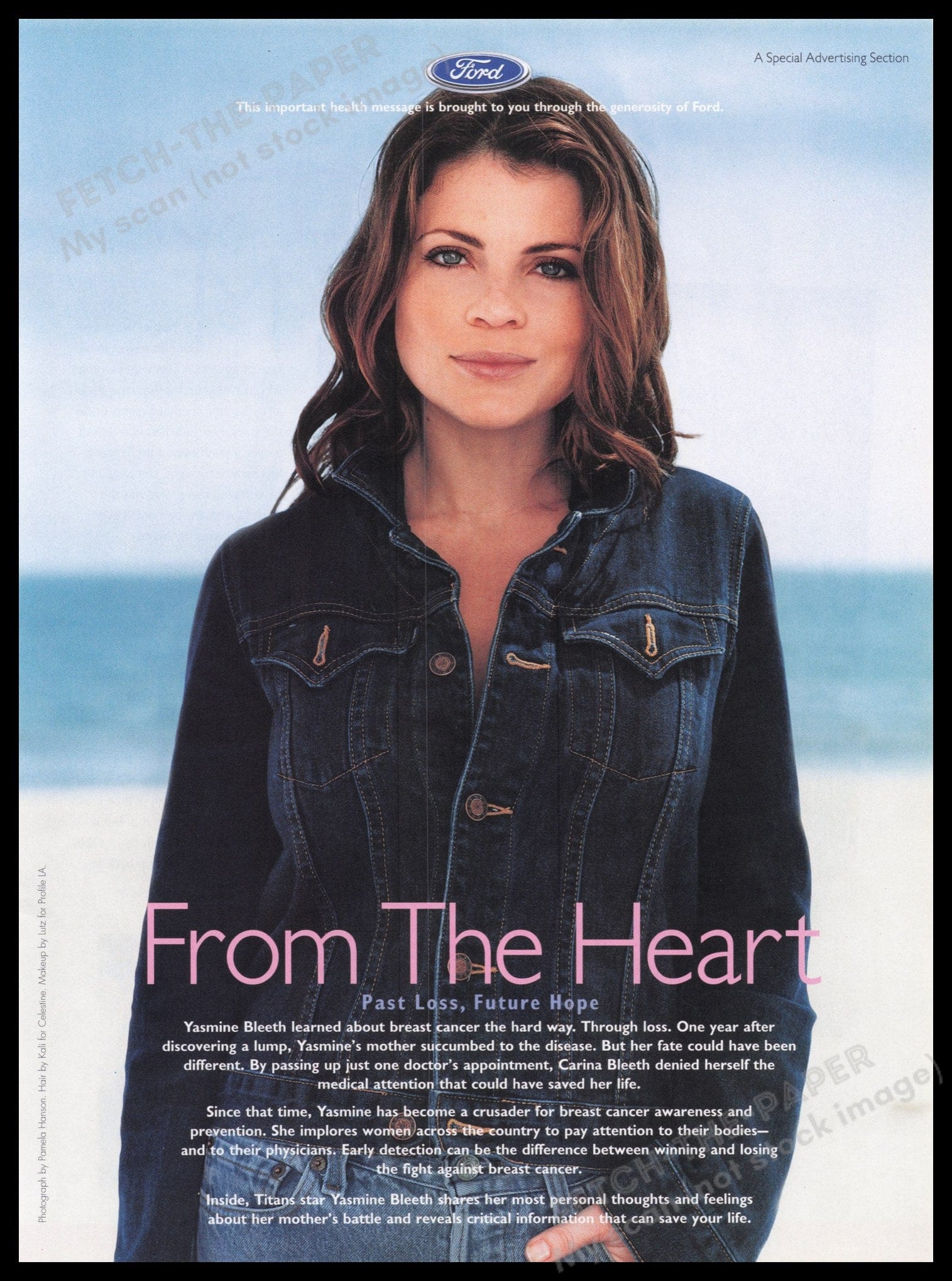 Ford Breast Cancer Awareness Yasmine Bleeth 2000s Print Advertisement Ford breast cancer awareness yasmine bleeth 2000s print advertisement
