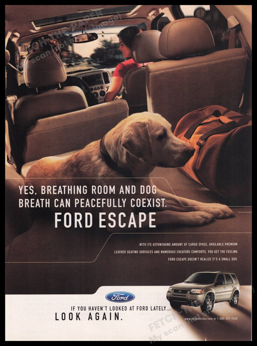Ford Escape 2000s Print Advertisement Ad 2003 Fetch the Paper!