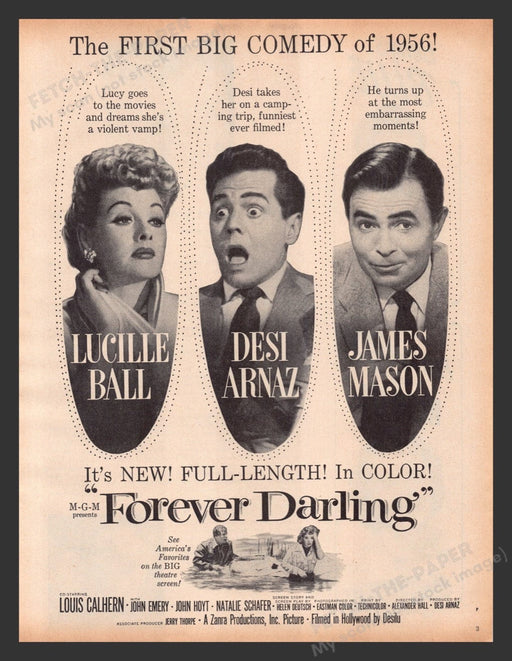 1956 Forever Darling Movie Release Print Advertisement Ad