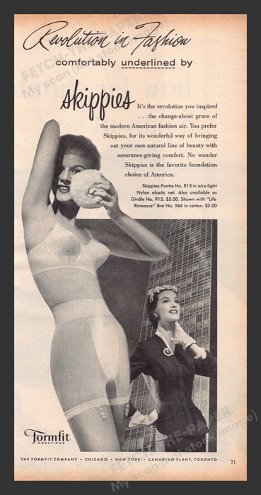 1956 Formfit Creation Skippies Foundations Print Advertisement Ad