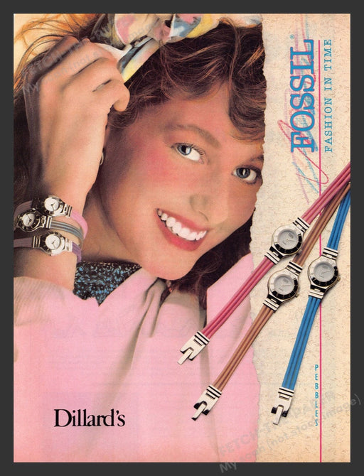 1988 Fossil Watches Pebbles Fashion in Time Print Advertisement Ad