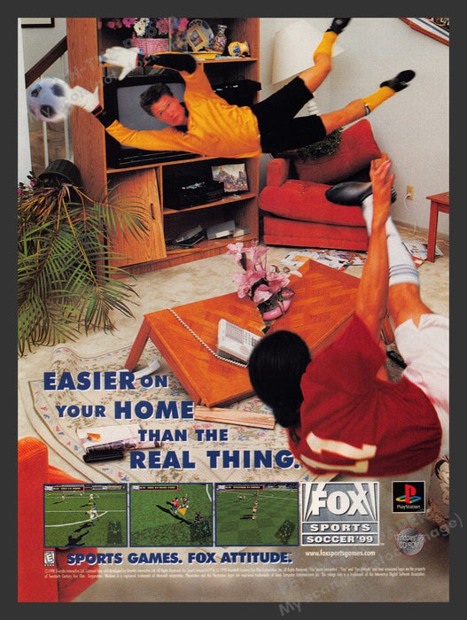 1998 Fox Sports Soccer '99 Video Game Print Advertisement