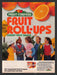 1985 Fruit Corners Fruit Roll-Ups Kids at the School Bus Stop Print Ad
