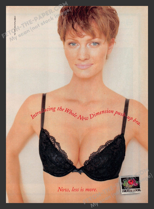 1995 Print Advertisement Fruit of the Loom Bra Lacey Lingerie Ad.