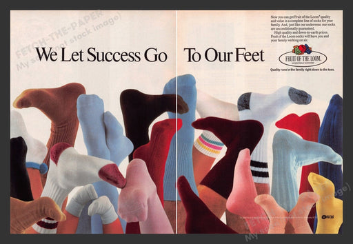 1987 Fruit of the Loom Socks Feet Print Advertisement (2 Pages)