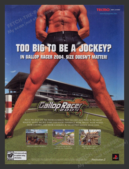 2004 Gallop Racer "Too Big to Be a Jockey?" Video Game Print Advertisement
