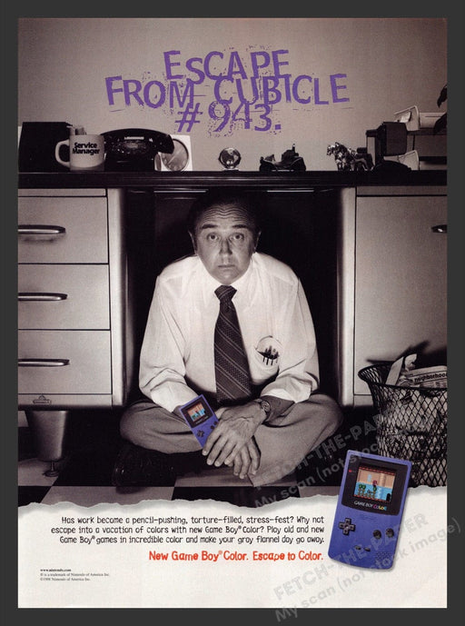 1999 Game Boy Color Escape Purple Video Game Print Advertisement Ad