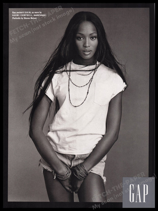 Gap Clothing Naomi Campbell 1990s Magazine Photo 1992 Fetch the Paper!