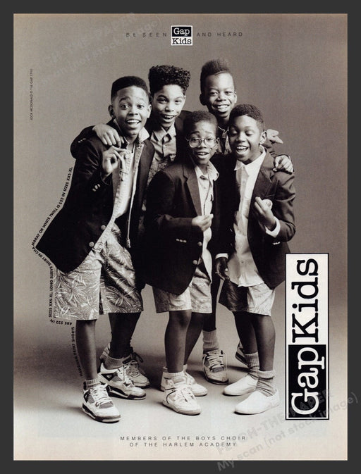 1990 Gap Kids Harlem Academy Boys Choir Print Advertisement Ad