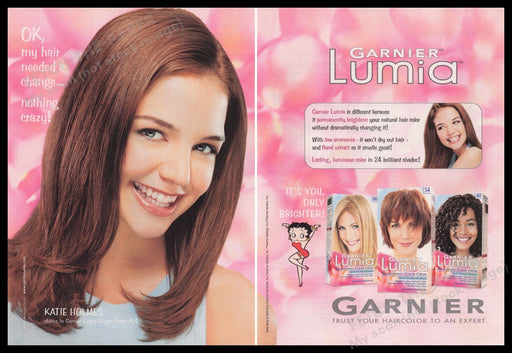 Garnier Lumia Katie Holmes 2000s Print Advertisement (2 pages) 2002 Fetch the Paper!