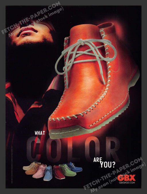 2005 Print Advertisement GBX Color Shoes Ad.