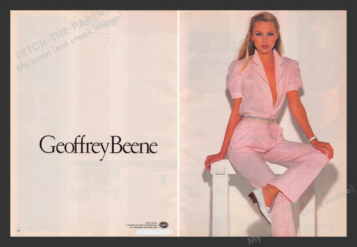 Geoffrey Beene Jeans Sweet Model 1980s Print Advertisement (2 pages) 1980 Fetch the Paper!