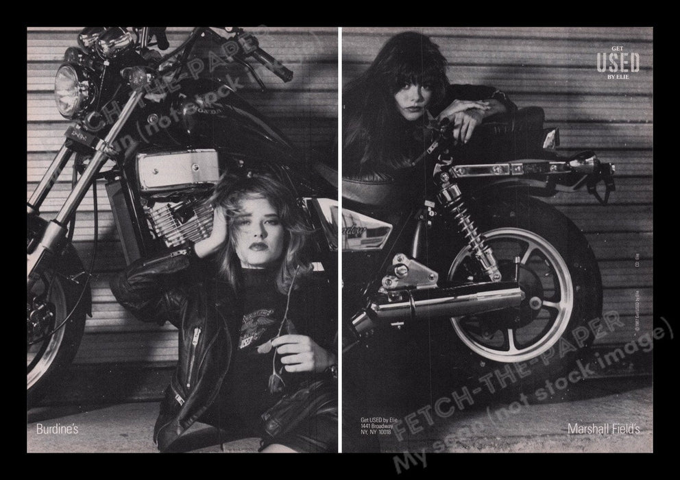 Get Used By Elie 1980s Print Advertisement Ad (2 pages) 1987 Honda Shadow Fetch the Paper!