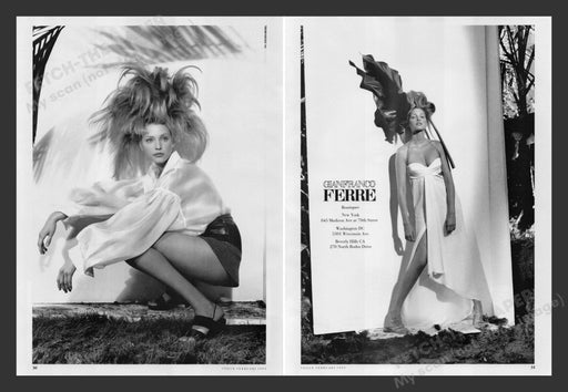 Gianfranco Ferre Clothing Eccentric 1990s Print Advertisement (2 pages) 1993 Fetch the Paper!