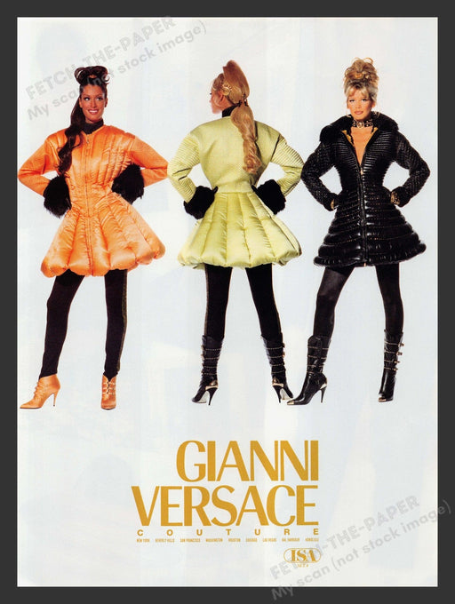 Gianni Versace Couture Hands on Hips Models 1990s Print Advertisement Ad 1992 Fetch the Paper!