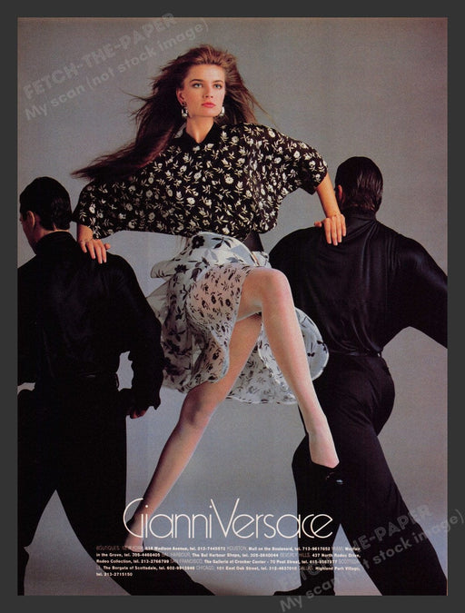 1987 Gianni Versace Fashion Model Print Advertisement Ad
