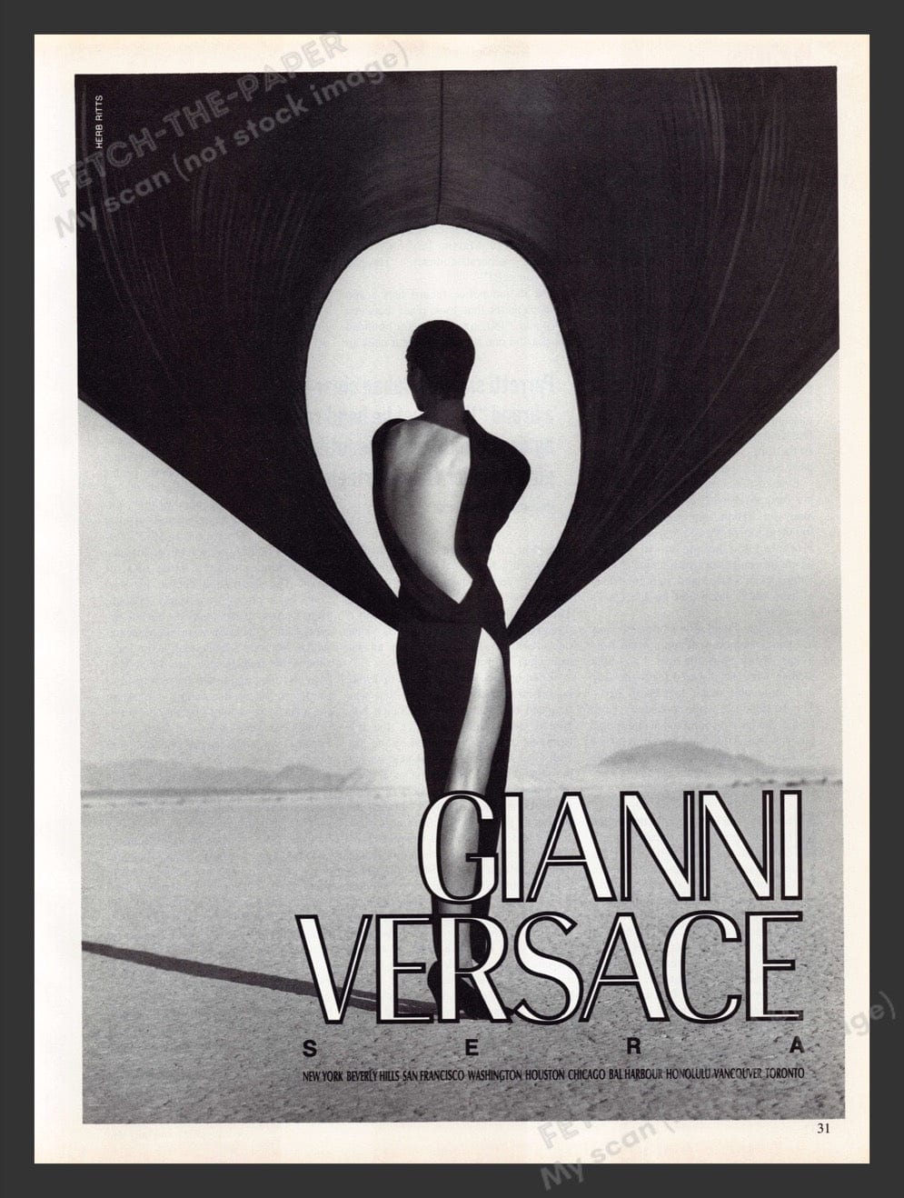 Gianni Versace Sera Herb Ritts 1990s Print Advertisement Ad Fashion Mo ...