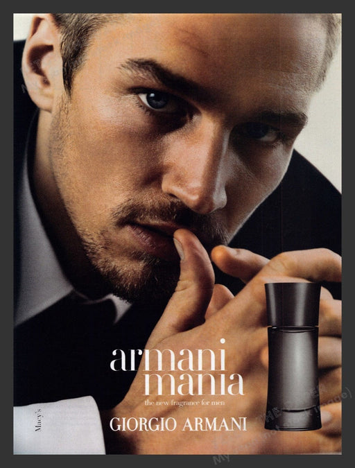 2002 Giorgio Armani Mania Fragrance Paul Walker Print Advertisement Ad