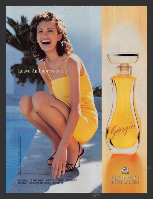 Giorgio Beverly Hills 1990s Print Advertisement 1997 Fragrance Legs Poolside Fetch the Paper!