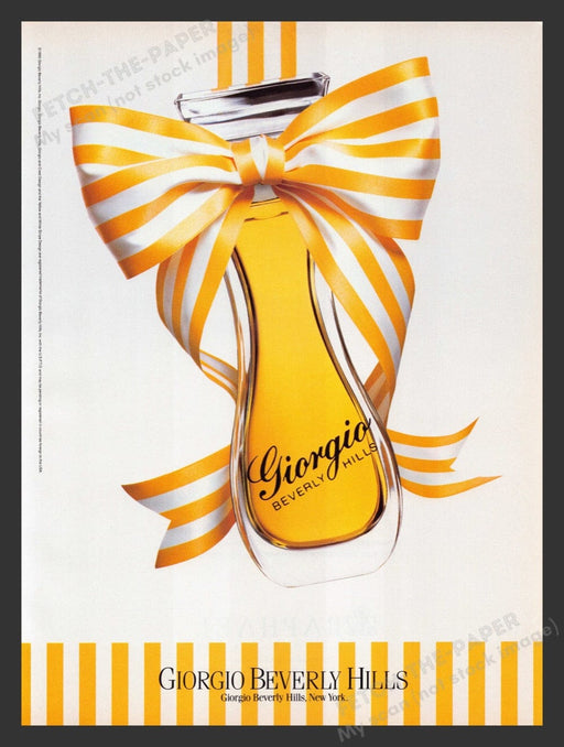 1990 Giorgio Beverly Hills Perfume in Bow Print Advertisement Ad