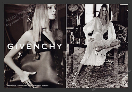 Givenchy 2000s Print Advertisement (2 pages) 2002 Carmen Kass Model Long Legs Fetch the Paper!