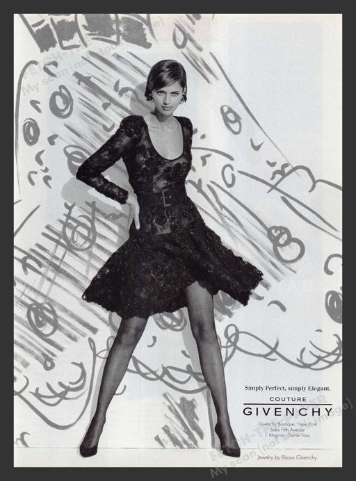Givenchy Couture Long Legs Hosiery 1990s Print Advertisement 1994 Fetch the Paper!