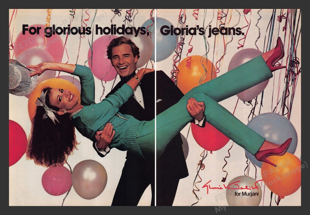 Gloria Vanderbilt for Murjani Holiday 1980s Print Advertisement (2 pages) 1980 Fetch the Paper!