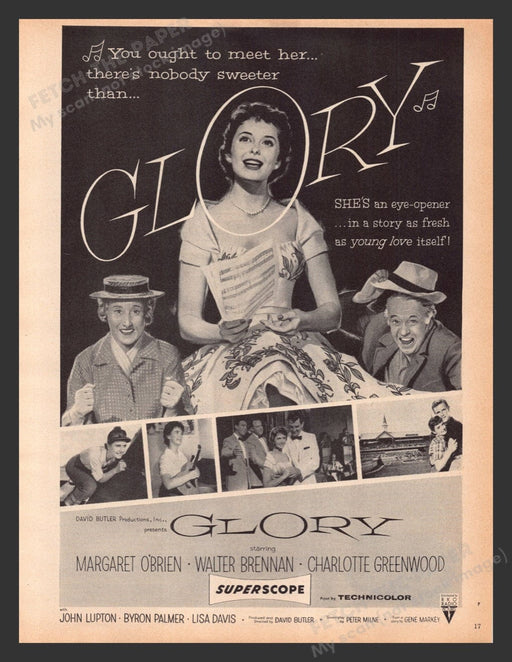 1956 Glory Movie Release Print Advertisement Ad